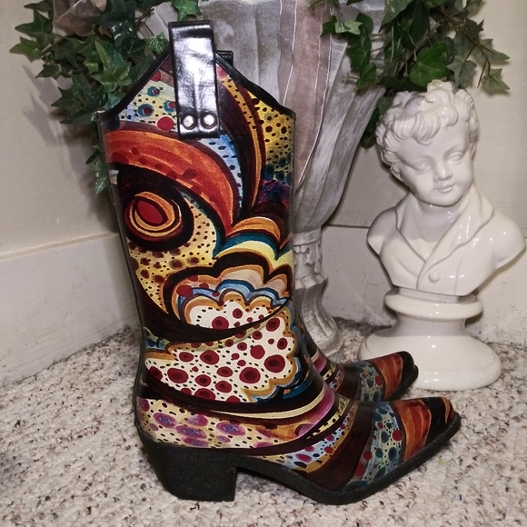 EUC Nomad Western Yippy Multicolored Rainboot - Picture 1 of 9